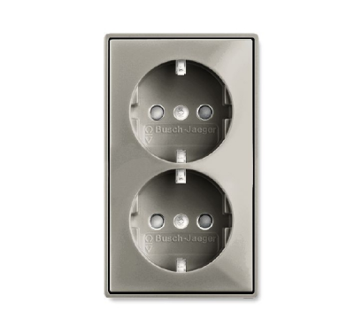 ABB BJB Basic 55 Шамп Розетка 2-ая с/з моноблок, с защитными шторками