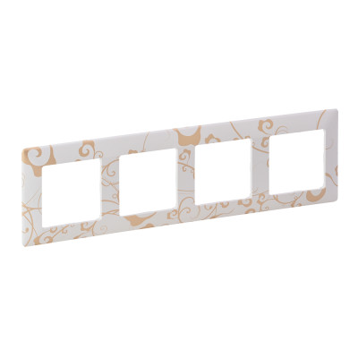 Legrand Valena LIFE.Рамка "Ампир белый".4-постовая универсальная, 754104