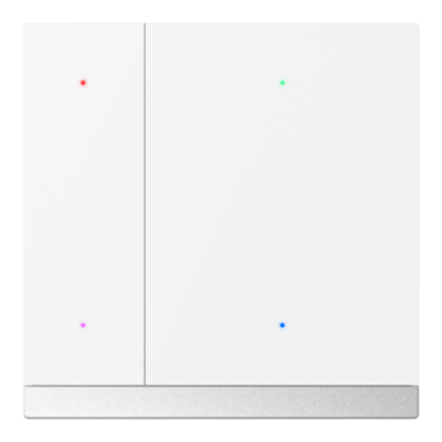 GVS CHPB-04/02.1.20 Клавишный выключатель Waltz, 2 клавиши, металл белый