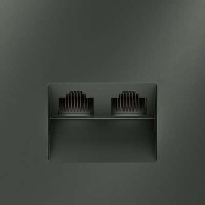 Розетка компьютерная встраиваемая VOLTUM S70 двойная RJ45+RJ45 кат.6, (титан), VLS060206