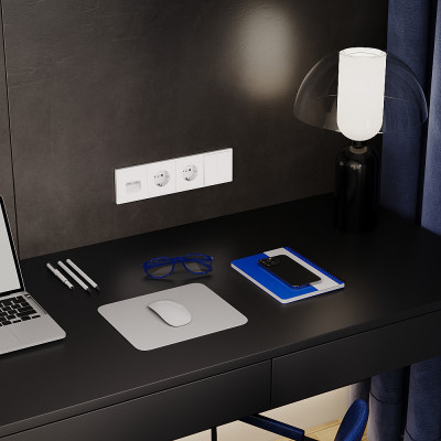 Рамка пластиковая VOLTUM S70 на 4 поста, (белый матовый), VLS100402