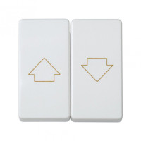 Simon 27 Белый Двухклавишный кнопочный выключатель для жалюзи c блокировкой 10A 250В~, 27332-35