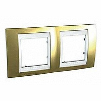 MGU66.004.804 - UnicaCh Рамка 2-ная горизонт., золот./бел., Schneider Electric