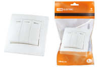 Выключатель 3 кл. с подсветкой 10А белый "Таймыр" TDM Electric, SQ1814-0006