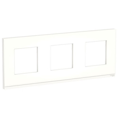PURE рамка 3-постовая, горизонтальная, МАТОВОЕ СТЕКЛО/белый