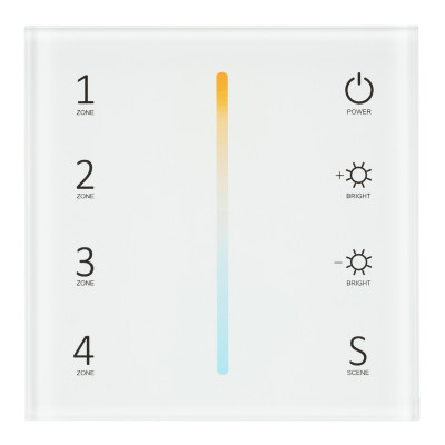 Панель Sens SMART-P38-MIX White (230V, 4 зоны, 2.4G) (Arlight, IP20 Пластик, 5 лет), 027118