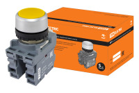 Кнопка MP1-20Y в сборе d22мм 1з+1р желтая TDM Electric, SQ0747-0003