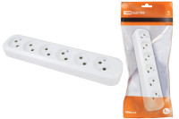 Колодка розеточная 6 гнезд 2П б/з 10А 250В белая TDM Electric, SQ1806-0038