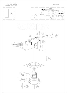 Denkirs DK2003-WH Светильник накладной IP 20, 50 Вт, GU10, белый, алюминий