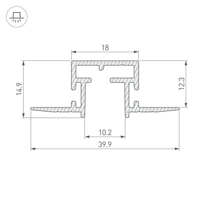Профиль-держатель TEK-PIK-1010-2000 (Arlight, Алюминий), 029090