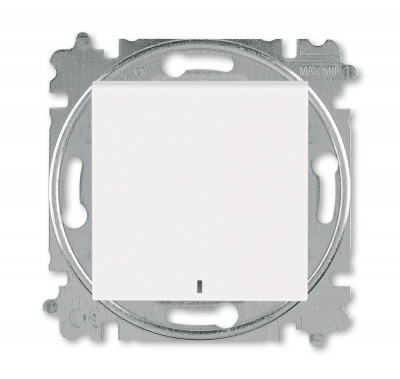 3559H-A91447 68W - Выключатель кнопочный одноклавишный с подсветкой ABB Levit жемчуг / ледяной - 2CHH599147A6068