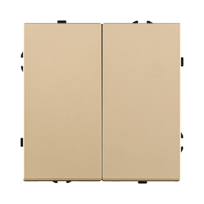 Выключатель кнопочный 2-клавишный 10А/250В, золотой Kollinger Eclipse EC-025GD