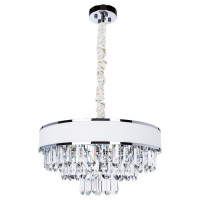 Arte Lamp DIADEM, Люстра, цвет арматуры - ХРОМ, цвет плафона/декора - БЕЛЫЙ, 6х60W E14, A1002LM-6CC