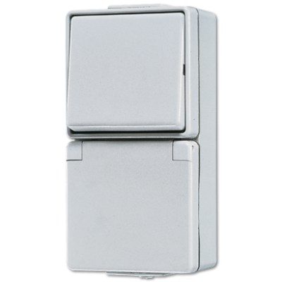 Штепсельная розетка SCHUKO для накладного монтажа с универсальным выключателем IP44, 676W