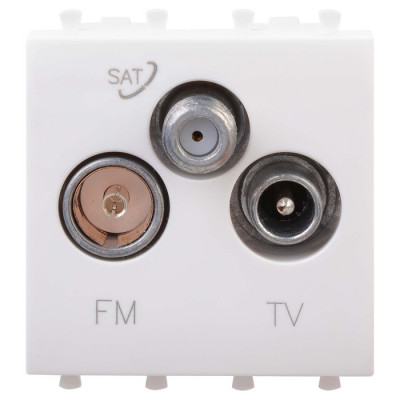 4400532 - ДКС Розетка TV-FM-SAT модульная, "Avanti", "Белое облако", 2 модуля