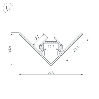 Профиль ARH-DECORE-S12-EXT-F-2000 ANOD внешний (Arlight, Алюминий), 023897