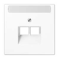 Крышка для сдвоенной телефонной и компьютерной розетки UAE с полем для надписи; белая, LS969-2NAUAWW Крышка для сдвоенной телефонной и компьютерной розетки UAE с полем для надписи; белая, LS969-2NAUAWW