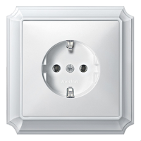 Розетка 2к+з, цвет - белый,  серия Antique