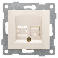 GUSI Bravo МЕХАНИЗМ розетки компьютерной RJ45, одинарной, скрытая установка. Цвет бежевый., С10К1-003
