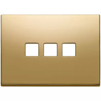 Vimar Накладка плоская, 3 модуля на 3 кнопки, Flat, золото, 22683.3.82
