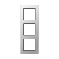 Рамка для вертикальной и горизонтальной установки, 3 поста; термопласт; алюминий; A FLOW, AF583BFAL