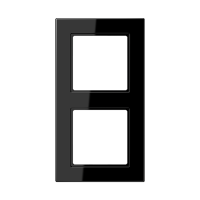 Рамка для вертикальной и горизонтальной установки, 2 поста; термопласт; черный; A550, A5582BFSW