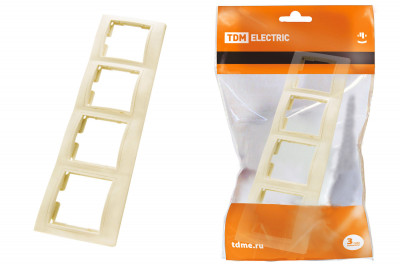 Рамка 4-х постовая горизонтальная сл. кость "Таймыр" TDM Electric, SQ1814-0130