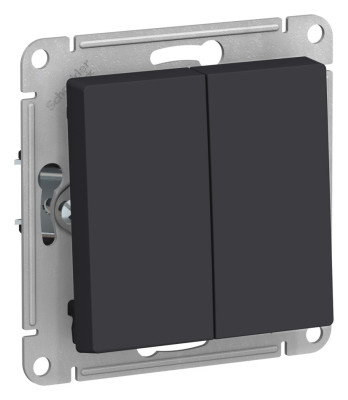 ATN001051 - ATLASDESIGN 2-клавишный ВЫКЛЮЧАТЕЛЬ, сх.5, 10АХ, механизм, КАРБОН, Systeme Electric