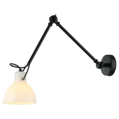 LUSSOLE POLK Бра настенные, цвет основания - черный, плафон - стекло (цвет - белый), 1x40W E14, LSP-8539