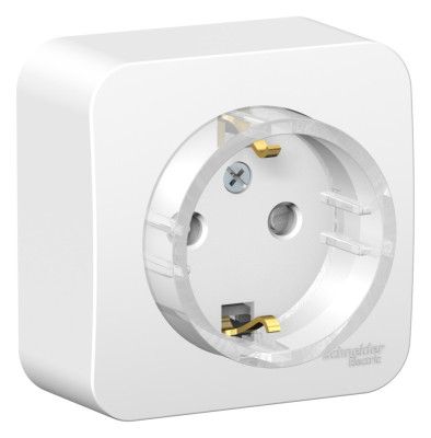 BLANCA О/У РОЗЕТКА с заземл. со шторк., (КОМПАКТ) ИЗОЛ.ПЛ 16А, 250В, БЕЛЫЙ