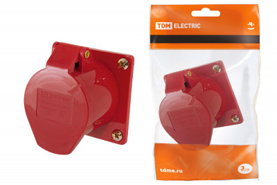 Розетка 415 скрытая 3Р+РЕ+N 16А 380В IP44 TDM Electric, SQ0604-0013