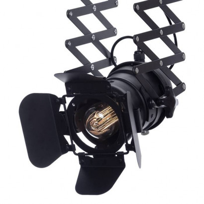 LUSSOLE THORNTON Потолочный светильник, цвет основания - черный, плафон - металл (цвет - черный), 1x60W E27, LSP-9702