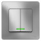 BLANCA С/У 2-клавишный ВЫКЛЮЧАТЕЛЬ (cх.5) с подсв., 10А, 250B, АЛЮМИНИЙ