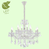 LUSSOLE YUMA Люстра подвесная, цвет основания - белый, плафон - стекло (цвет - прозрачный), 12x7W E14, GRLSP-8133