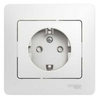 РОЗЕТКА с заземлением со шторками, 16А, в сборе, БЕЛЫЙ