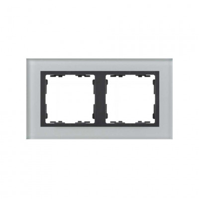 Simon S82N Рамка 2-ная, серый - графит (стекло), 82827-35