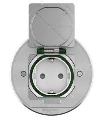 люк круглый размер xs с 1 розеткой (2к+з ) металлический ip44