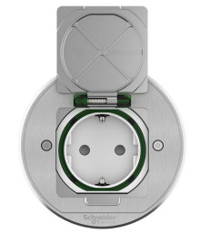 люк круглый размер xs с 1 розеткой (2к+з ) металлический ip44