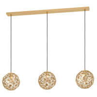 39757 Подвес SKOURA, 3x60W(E27), L1300, B255, H1500, сталь, черный, латунь