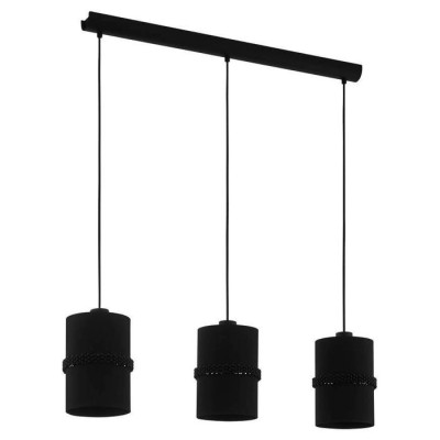 390034 Подвесной потолочный светильник (люстра) PARAGUAIO, 3x28W, E27, L850, B150, H1500, сталь, чер