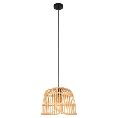 43873 Подвес GLYNEATH, 1x40W(E27), сталь, черный, дерево, натуральный