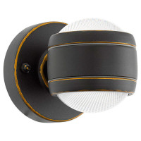 Уличный светодиодный светильник настенный SESIMBA, 2х3,7W(LED), 110х110,  гальван. сталь, темно-коричн.//пластик, прозрачный