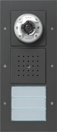 127067 Gira Плоская наружная дверная станция с видеокамерой 3-канальная