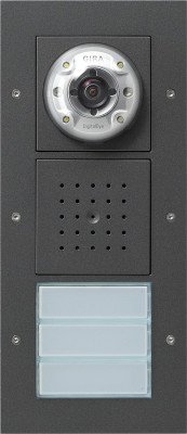 127067 Gira Плоская наружная дверная станция с видеокамерой 3-канальная
