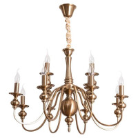 Arte Lamp PASSONI, Люстра, цвет арматуры - ПОЛИРОВАННАЯ МЕДЬ, цвет плафона/декора - , 12х40W E14, A6097LM-12PB