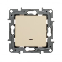 Legrand Выключатель одноклавишный с подсветкой/индикацией - Legrand Etika - 10А 250В безвинтовые зажимы - слоновая кость, 672303