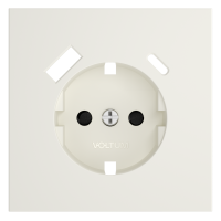 Накладка для розетки с заземлением и защитными шторками, с USB A+C, S70 (хлопок), VLS001013