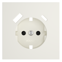 Накладка для розетки с заземлением и защитными шторками, с USB A+C, S70 (хлопок), VLS001013