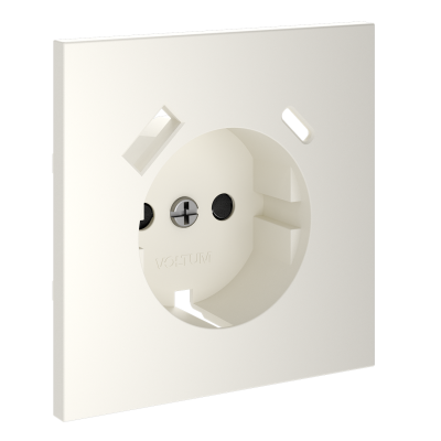 Накладка для розетки с заземлением и защитными шторками, с USB A+C, S70 (хлопок), VLS001013