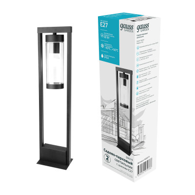 Светильник садово-парковый Gauss Clio столб 1*E27, Max.60W, 142*500mm, 170-240V / 50Hz, IP 54 (1/8), GD019